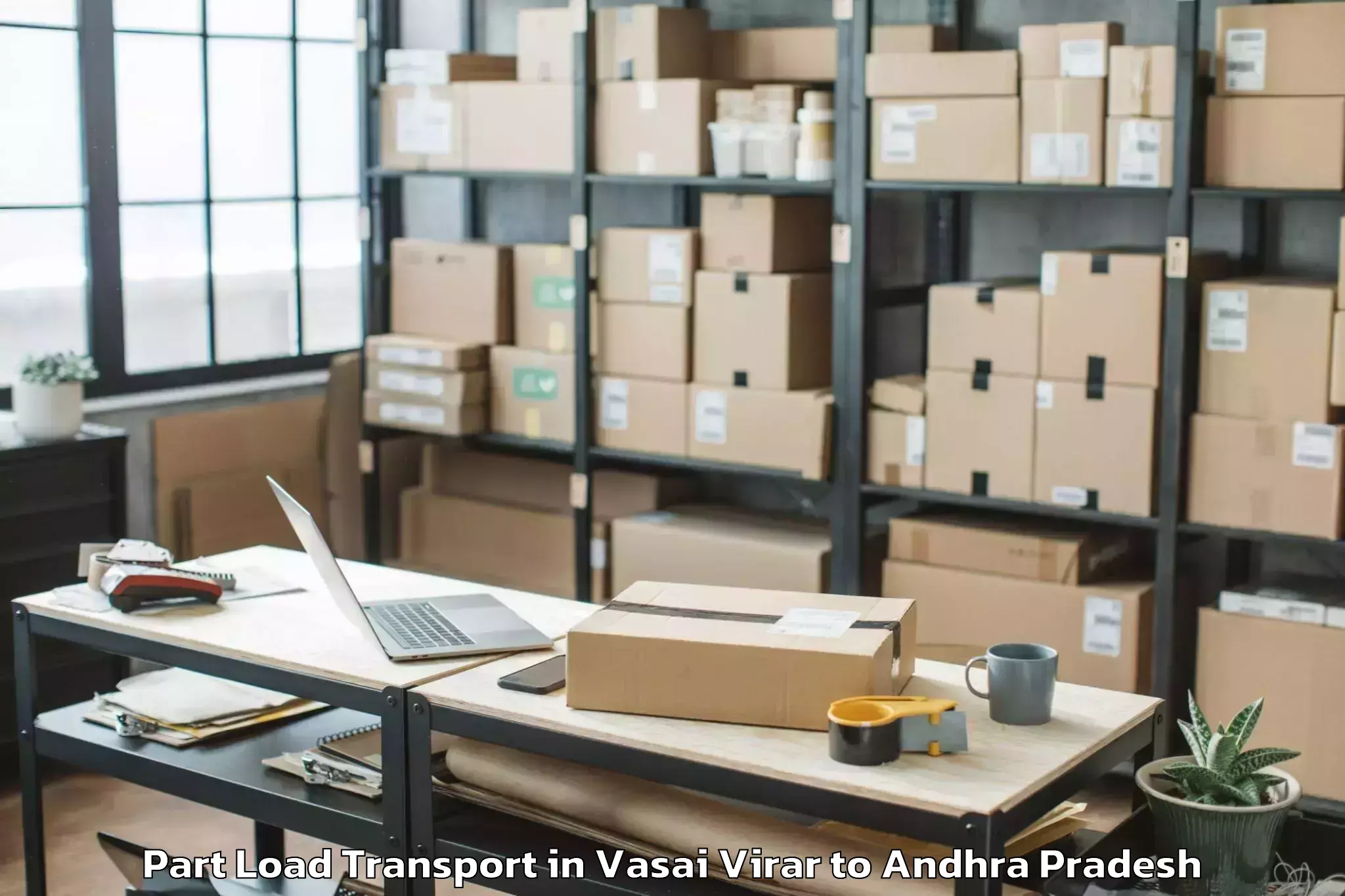 Top Vasai Virar to Vatsavai Part Load Transport Available